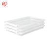 IRIS A4 3 Deck File Box with Buckle Transparent Plastic Box Office Supplies Holder Document Paper Protector Desk Paper Organizer Case