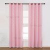 39"X98" Star Shape Hollow Double Layers Cloth Yarn Room Darkening Curtains - Pink