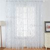 Sheer Curtains Feather Print Window Screen Curtains for Living Room Window Patio Door 1 Panel 40"x79" - Silver