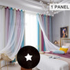 Double Layer Colorful Star Blackout Window Curtains for Kids Girls Bedroom Living Room - Purple/53"W x 63"L  500g