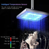 LED Rainfall Shower Head Square Shower Head Automatically RGB Color-Changing Temperature Sensor Showerhead for Bathroom - RGB Color