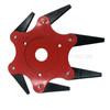 Lawn Mower Blade Trimmer Head 6 Steel Blades Grass Cutter Head 180 Degrees Rotatable - Red/Black