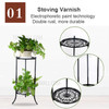 Flower Display Shelf 2 Holder Metal Plant Pot Stand Garden Patio Home Outdoor - Black