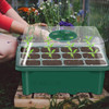 10 Set Seed Trays Moisturizing Seedling Starter Tray (12 Cells per Tray)with Adjustable Dome Lids and Base Plus Plant Tags - Black