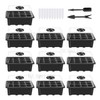 10 Set Seed Trays Moisturizing Seedling Starter Tray (12 Cells per Tray)with Adjustable Dome Lids and Base Plus Plant Tags - Black