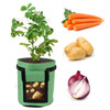 Potato Grow Bags Planter Box Vegetable Grow Bag Breathable Nonwoven Fabric Garden Growing Bag with Handles Flap - Green/7 Gallon