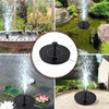 1W Six Nozzles Filter Solar Fountain Pump Free Standing Water Pump 5 Inch Floating Fountain for Bird Bath Garden Samll Pond