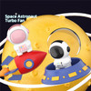 Mini Handheld Fan Cartoon Astronaut Air Cooler Portable USB Rechargeable Bladeless Summer Fan - Black