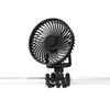 Portable Stroller Fan 3 Speed Clip On Cooling Fan with Flexible Tripod 360-Degree Rotating USB Fan for Car Seat, Wheelchair, Camping