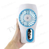 2000mAh Rechargeable Handheld USB Mini Fan Air Cooling Mist Diffuser Humidifier - Blue