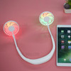 Free Hand Sports Dual Portable Fan Neck Band Pendant USB Rechargeable Battery Mini Fan Cooler - White