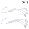 2Pcs 4 Pins RGB 1 to 4 Ports Female to Female Splitter Connector LED Strip Connection Cable