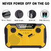 Emergency AM/FM/WB Weather Radio Solar Hand Crank Powered Radio with Bright Flashlight 3.5mm Headphone Jack SOS Alarm 2500mAh Battery
