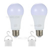 2 Pcs AC100~240V E26/E27 6W Rechargeable Emergency LED Light Bulbs