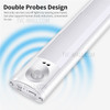 Multifunctional Durable LED Induction Lamp with Dual Probe 90 Lamp Beads Support Wave/Human Body Induction - Silver