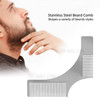 Stainless Steel Beard Comb Beard Shaping Brush Template Grooming Kit Facial Hair Trimmer - Silver