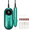 Electric Nail Drill Polish Kit 30000RPM Nail File Manicure Pedicure Tool with 6 Drill Bits Sanding Bands - Green
