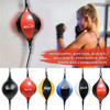 KRILUN Boxing Ball Speed Punching Bag PU Leather MMA Muay Thai Training Striking Bag with Pump - Black  /  Red