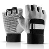 KYNCILOR A0068 Outdoor Cycling Breathable Half Finger Gloves Shock Absorption Non-slip Bike Mittens - Grey/M