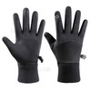 Winter Warm Soft Gloves Fleece Anti-Slip Windproof Waterproof Touchscreen Sports Cycling Skiing Bicycle Outdoor Work Gloves - Black