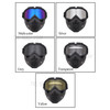 Motorcycle Goggles Mask Detachable Road Riding Windproof Helmet Glasses for Outdoor Activities - Yellow