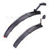 MTB Bike Telescopic Fender Bicycle Folding Road Bike Front Rear Mudguard with Tail Light - Black