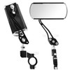 2Pcs Bike Rear View Mirror Rotatable Wide Angle Rear View Aluminum Alloy Safety Rearview Mirror - Black