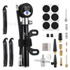 Mini Bike Pump Bicycle Pump Portable 120 PSI Tire Pump Kit with Digital Pressure Gauge for Presta and Schrader - Black