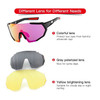 Sports Cycling Sunglasses with 2 Interchangeable Lenses UV400 Protection MTB Road Riding Fishing Golf Baseball Running Glasses - Orange+Grey