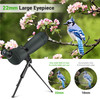 Telescope with Smartphone Holder and Tripod High Power Waterproof 20-60X Monocular Telescope BAK4 Prism Monoculars Low Light Night Vision for Animal Bird Watching Camping Traveling