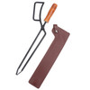 H236 Outdoor Barbecue Carbon Clip Bonfire Barbecue Charcoal Clip Firewood Clamp with Cowhide Leather Sleeve