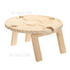 Outdoor Wine Picnic Table 30x16cm Folding Portable Wooden Snack and Cheese Tray with 4 Wine Glasses Holder