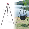 Outdoor Camping Aluminum Alloy Dutch Oven Stand Tripod Campfire Cooking Pot Pan Hanger - Black