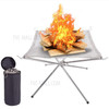 Portable BBQ Holder Rack Outdoor Campfire Cooking Fire Pit Folding Barbecue Grill Stand - M/42*42cm