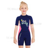 Girls Shorty Wetsuit One Piece 2mm Neoprene Swimsuit Back Zipper Diving Suit - Pink/L