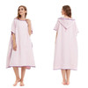 Adult Swim Surf Poncho Towel Quick-Dry Robe Hood Beach Blanket Bath Towel - Pink