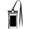 2 PCS Waterproof Phone Pouch 6.3 Inch Phone Case Built-in Emergency Whistle - Black/White