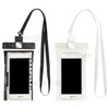 2 PCS Waterproof Phone Pouch 6.3 Inch Phone Case Built-in Emergency Whistle - Black/White