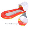 Inflatable PVC Pool Float with Canopy Swimming Pool Lounger Chair Water Floating Hammock Raft - Red