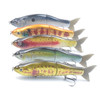 LIXADA 6.5 in Sinking Fishing Soft Tails Slide Shad Lures with Treble Hook 3D Eyes Artificial Baits - Type 4