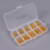 600Pcs 4.5-11 Inches 3#-12# 10 Sizes Carbon Steel Fish Jig Hooks with Hole Fishing Tackle Box - Gold