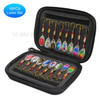 16 Pcs Fishing Spoons Lures Metal Baits Set with Water-resistant Storage Bag Case for Trout Bass Casting Spinner Fishing Bait
