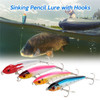 15cm 84g Sinking Pencil Lure Fishing Hard Bait with 2 Treble Hooks Fishing Tackle Tool - Color 5