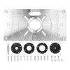 Aluminum Router Table Insert Plate with 4 Rings for Popular Trimmers Routers DIY Woodworking - Black
