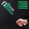 12 Inch Heavy Duty Pipe Wrench Carbon Steel Adjustable Plumbing Wrench Plumber Repair Tool - Green Black/12 Inch