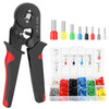 HSC8 AWG23-7 Ferrule Crimping Tool Kit High Hardness Crimper Plier with 1200pcs Wire Ferrules Crimp Ends Terminal - Black