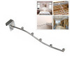 20 PCS Square Pipe Metal Hook with 5 Beads for Supermarket Clothes Shop Dormitory, Length: 25cm