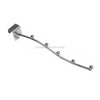 20 PCS Square Pipe Metal Hook with 5 Beads for Supermarket Clothes Shop Dormitory, Length: 25cm