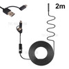 AN100 3-in-1 Endoscope Inspection Camera 8mm Snake Camera with 2M Semi-Rigid Cable