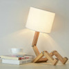 Creative Personality Small Robot Shaped Lighting Fashion Home Bedroom Bedside Wooden Table Lamp